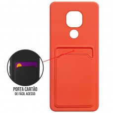 Capa para Motorola Moto G9 Play - Emborrachada Case Card Goiaba